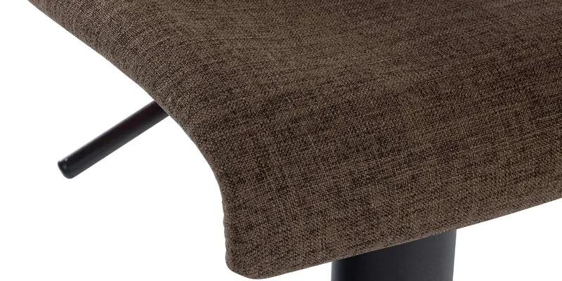 Tabouret de bar x1 design simple avec repose-pieds en tissu marron pieds en métal noir 10_0004554