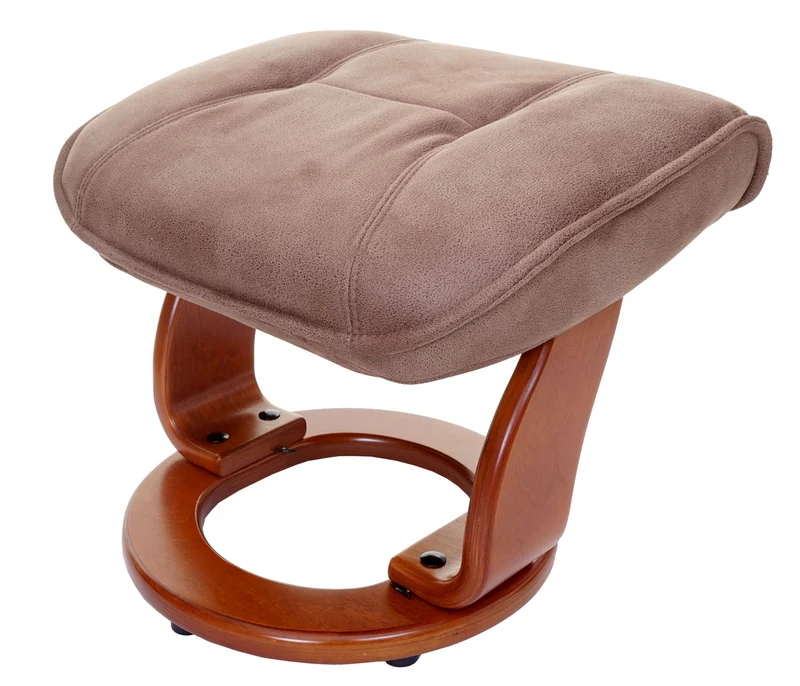 Fauteuil de relaxation TV pivotant et réglable avec repose-pieds et accoudoirs en tissu marron vieilli 04_0003677