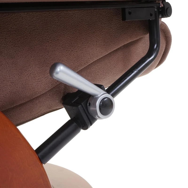 Fauteuil de relaxation TV pivotant et réglable avec repose-pieds et accoudoirs en tissu marron vieilli 04_0003677