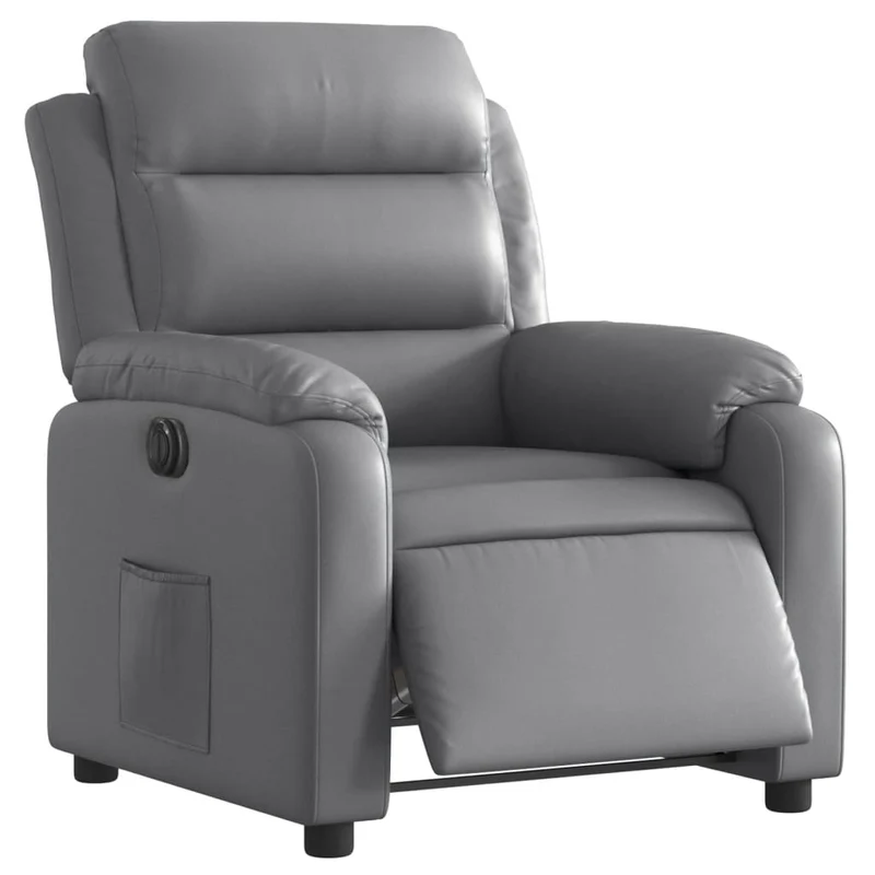 Fauteuil relax TV fonction d'inclinaison électrique très confortable en PVC gris DEC028387