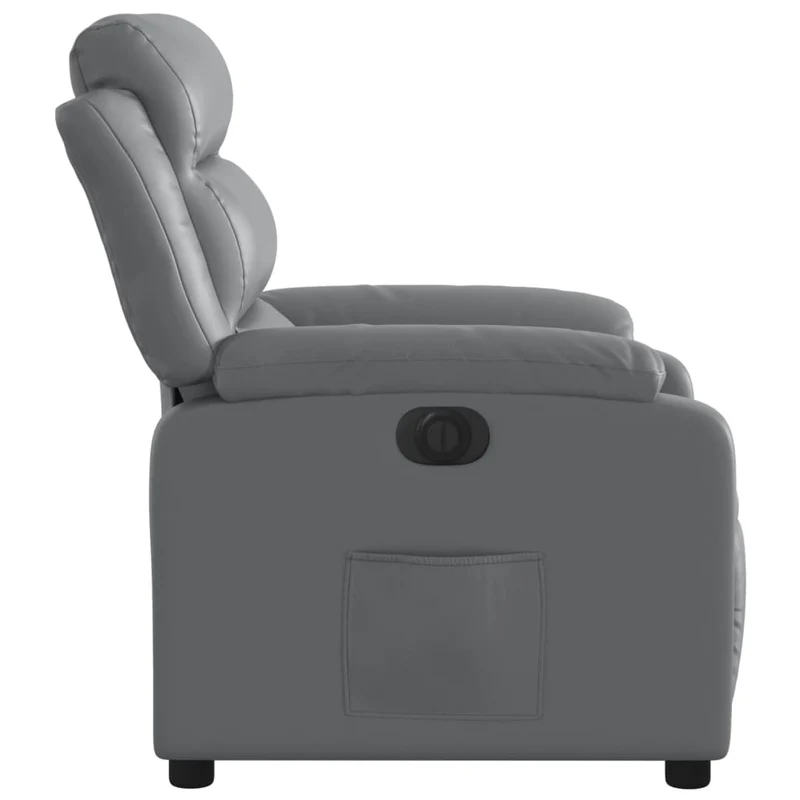 Fauteuil relax TV fonction d'inclinaison électrique très confortable en PVC gris DEC028387
