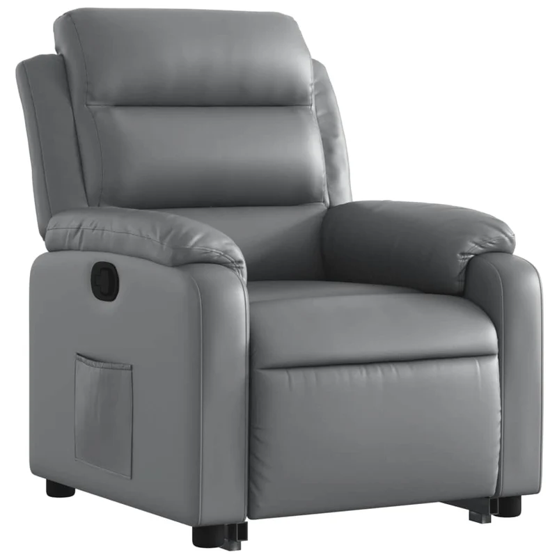 Fauteuil relax TV rembourrage confortable fonction de levage électrique en PVC gris DEC027987