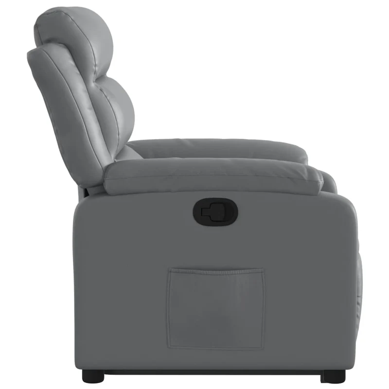 Fauteuil relax TV rembourrage confortable fonction de levage électrique en PVC gris DEC027987