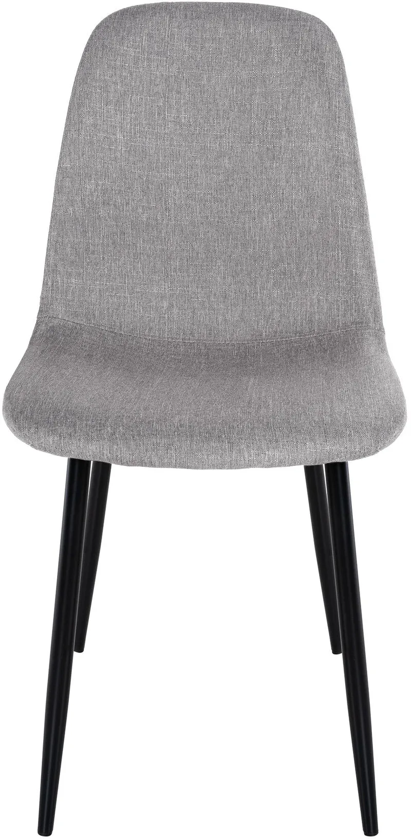 Lot de 4 chaises de salle à manger design simple avec pieds en métal noir assise en tissu gris clair 10_0001839