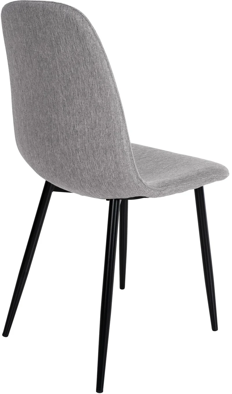 Lot de 4 chaises de salle à manger design simple avec pieds en métal noir assise en tissu gris clair 10_0001839