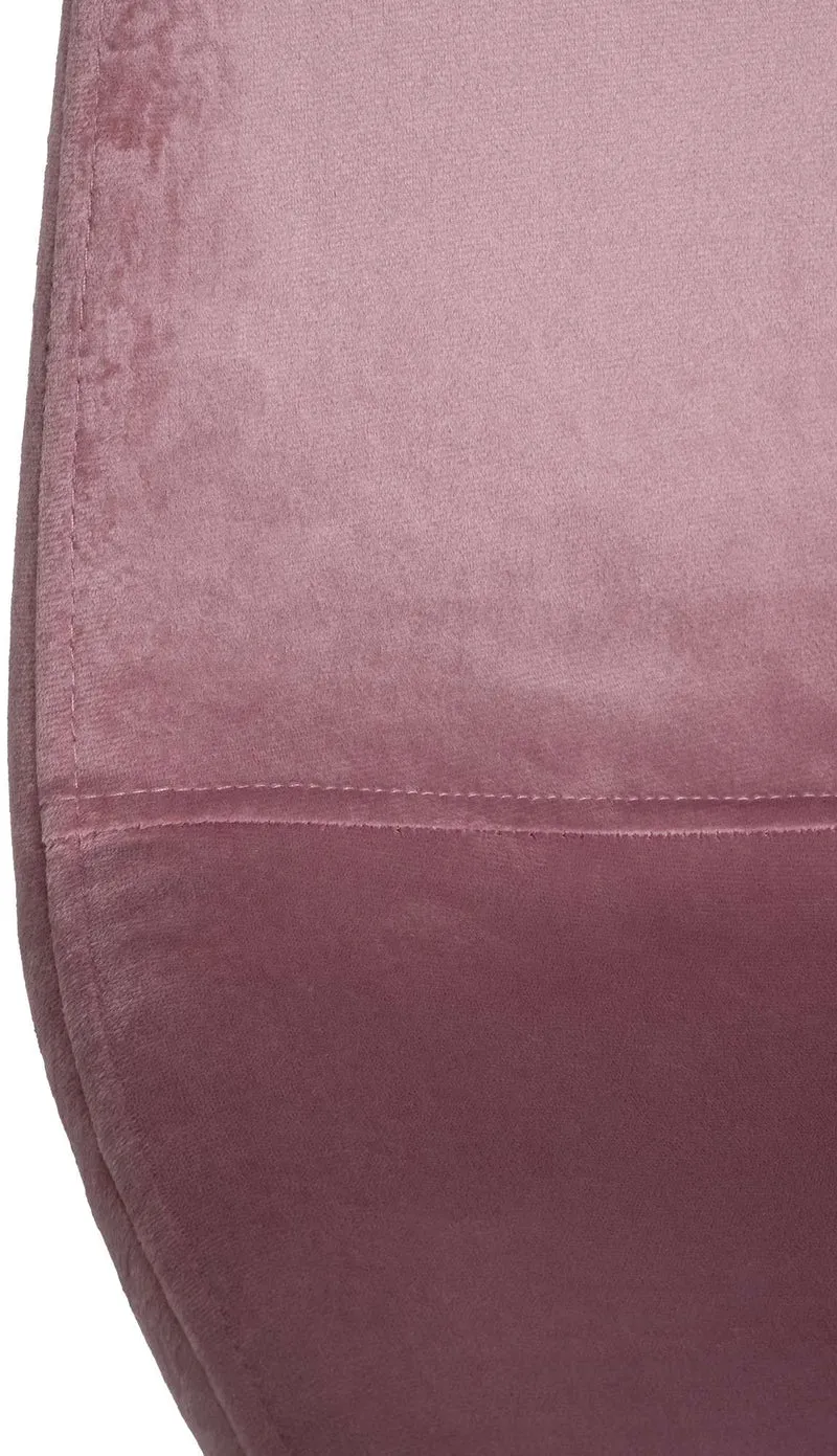 Chaise de salle à manger x1 design simple avec pieds en métal noir assise en velours rose 10_0002069
