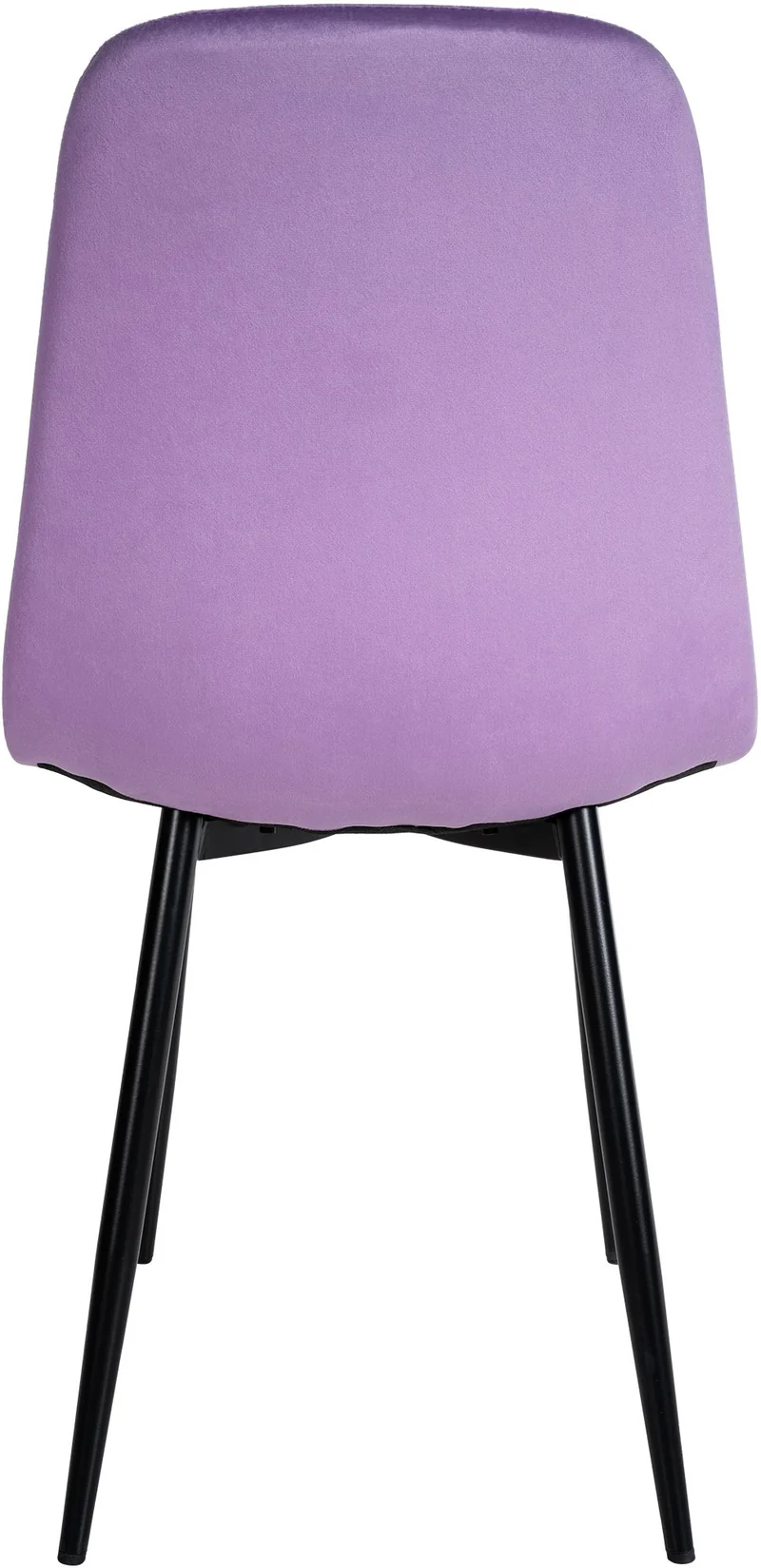 Chaise de salle à manger design simple avec pieds en métal noir assise en velours violet 10_0002066