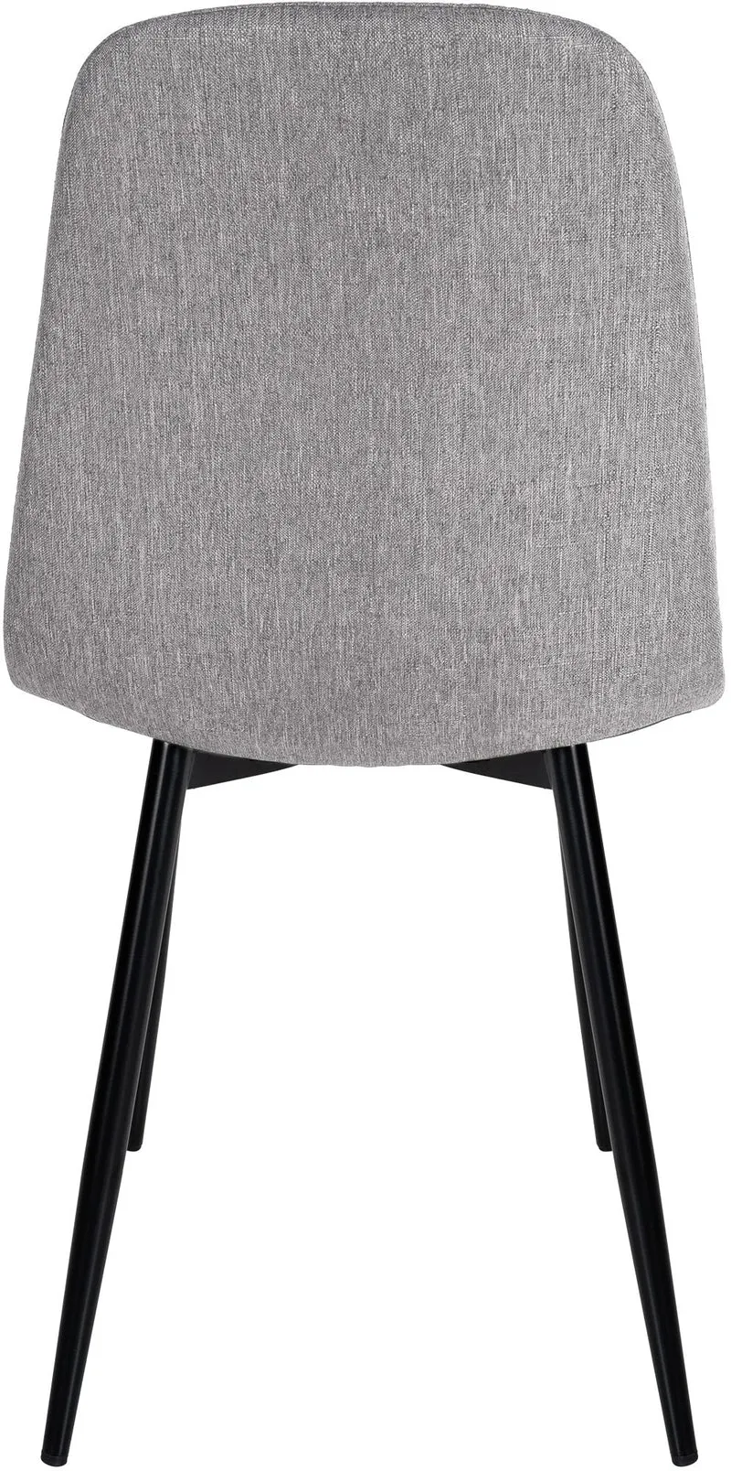 Chaise de salle à manger design simple avec pieds en métal noir assise en tissu gris clair 10_0002074