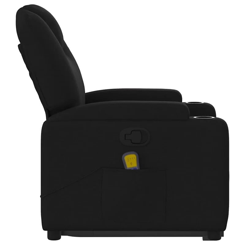 Fauteuil de relaxation TV fonction massage inclinable levage électrique en tissu noir DEC027048