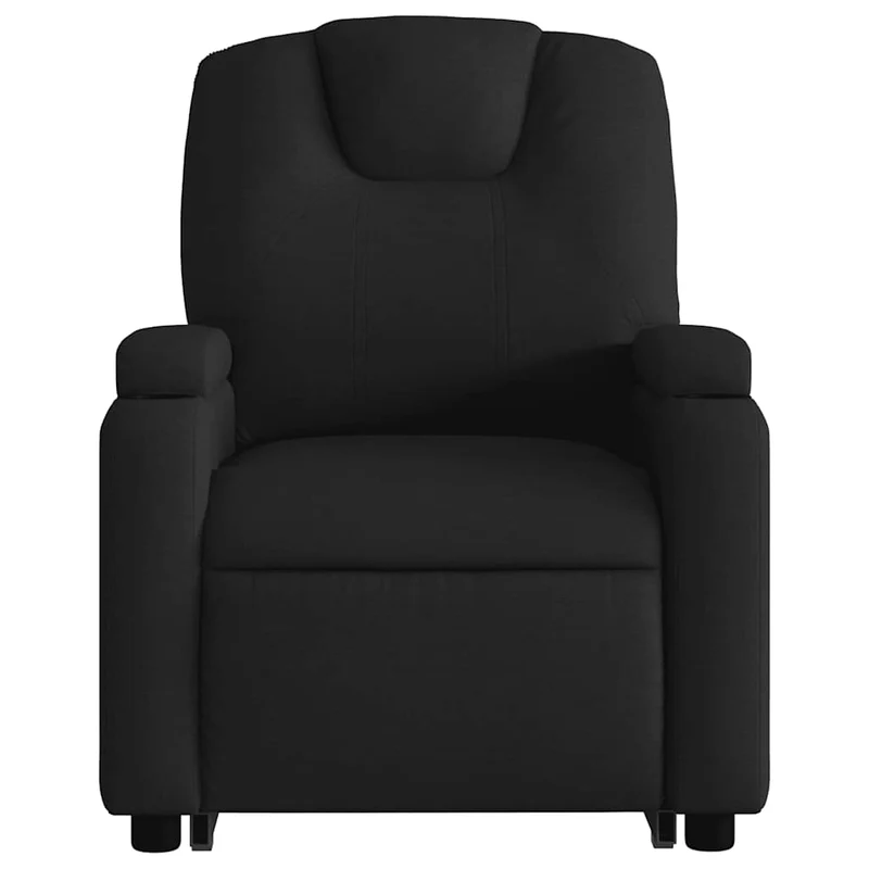 Fauteuil de relaxation fonction massage et inclinable fonction de levage électrique en tissu noir DEC027810