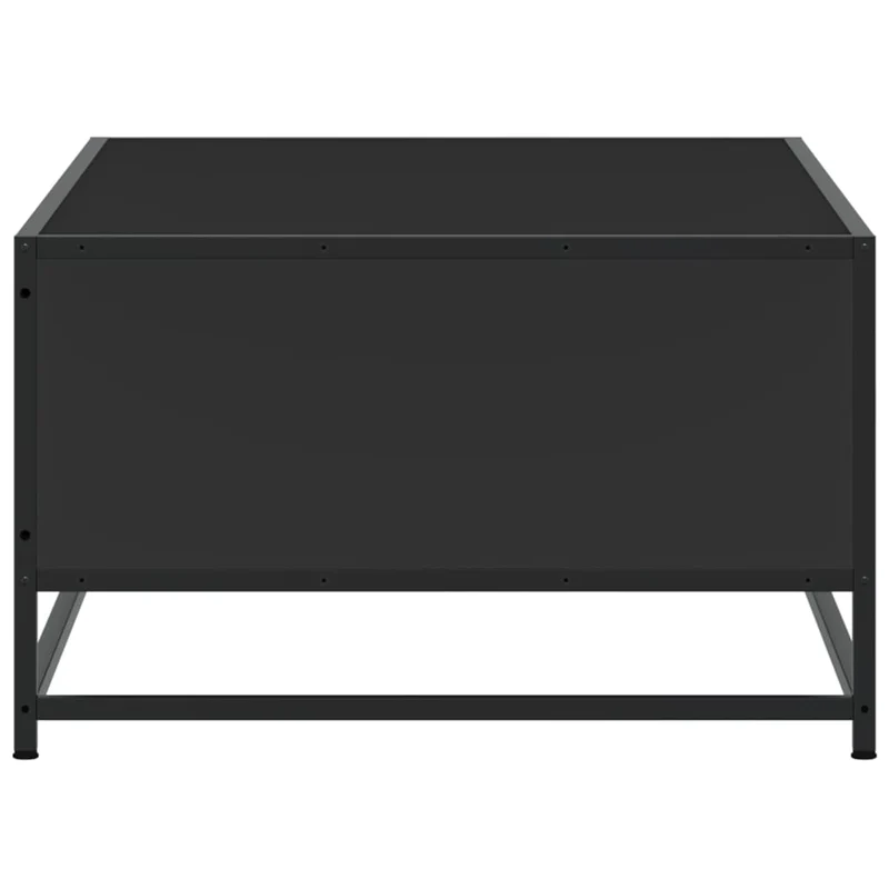 Table basse avec tiroir design moderne et contemporaine 100 x 57 x 35 cm bois d'ingénierie et métal noir DEC039579