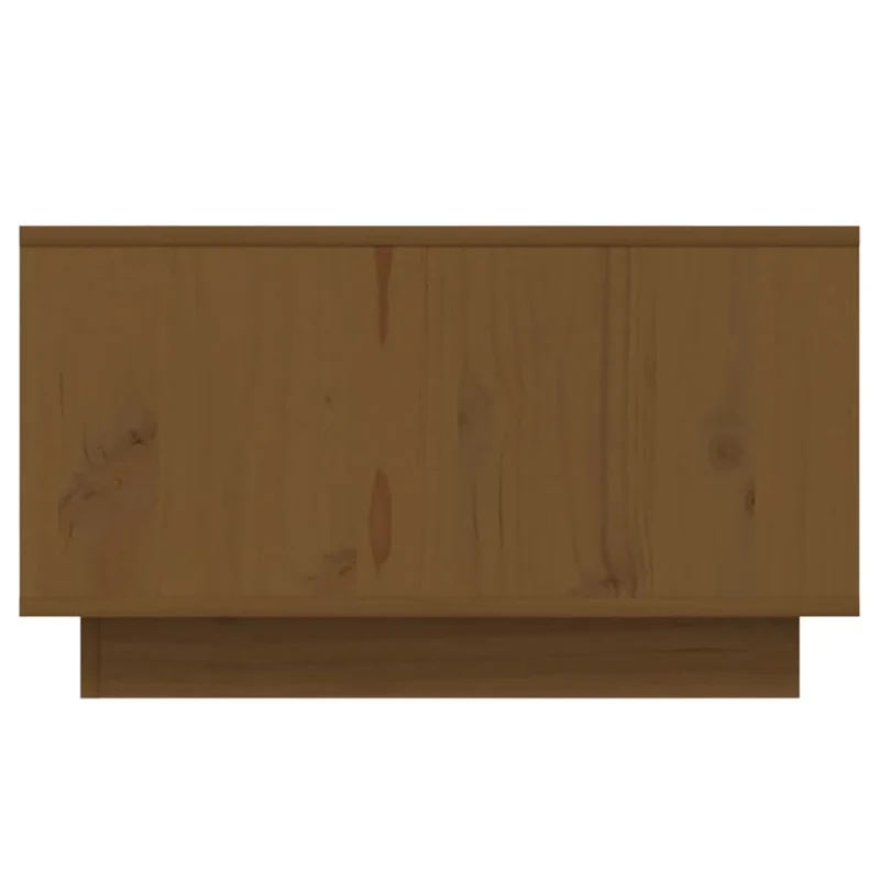 Table basse avec tiroir design intemporel 55 x 56 x 32 cm bois massif de pin couleur marron miel DEC039486