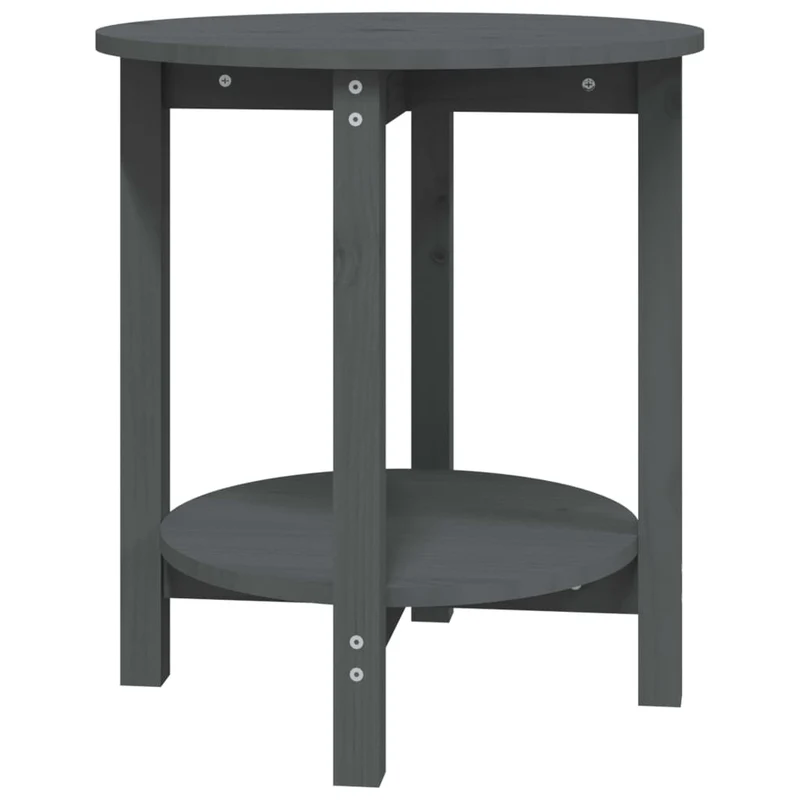 Table d'appoint chevet intemporel Ø 55 x 60 cm bois massif de pin gris DEC039419