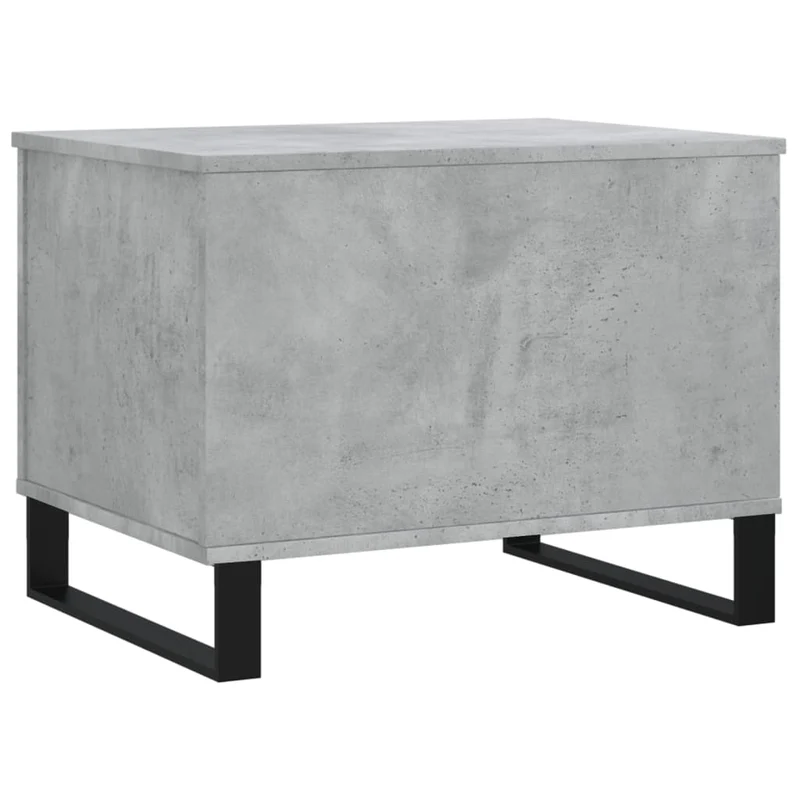 Table basse avec dessus relevable design intemporel 60 x 44,5 x 45 cm bois d'ingénierie gris et métal DEC039318