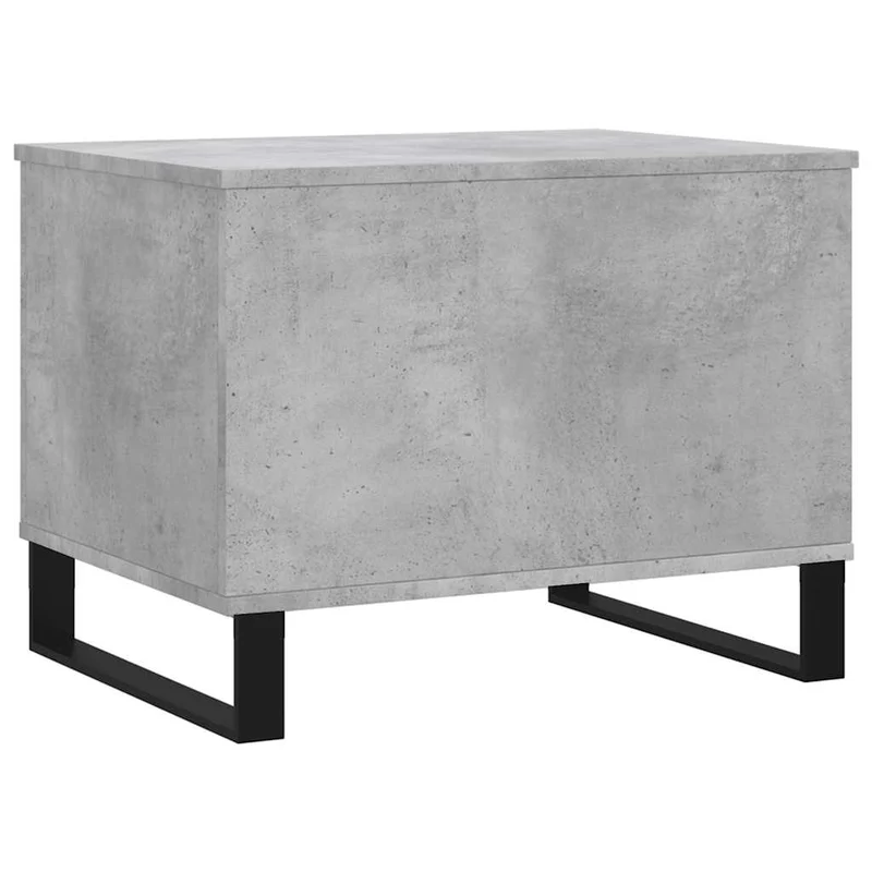 Table basse avec dessus relevable design intemporel 60 x 44,5 x 45 cm bois d'ingénierie gris et métal DEC039318