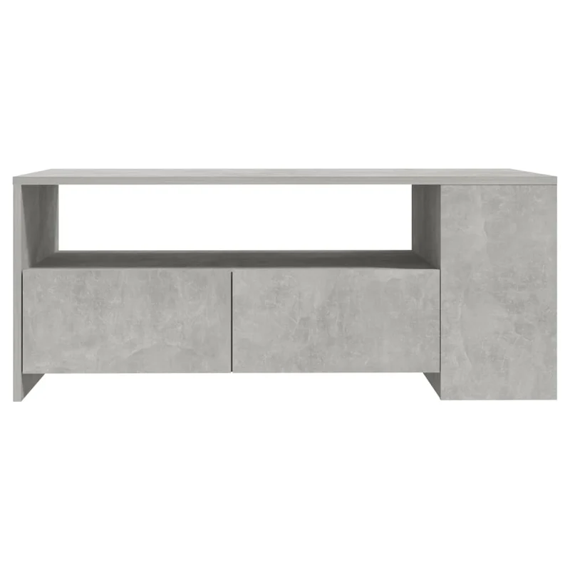 Table basse avec tiroirs et étagères design moderne et contemporaine 102 x 55 x 42 cm bois d'ingénierie gris DEC039266