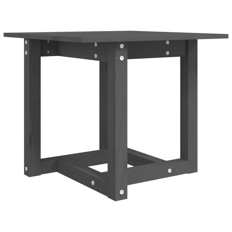 Table basse bout de canapé design intemporel 50 x 50 x 45 cm bois massif de pin gris DEC039180