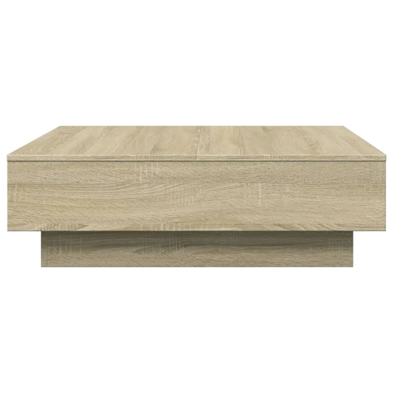Table basse avec tiroirs design moderne et contemporaine 90 x 90 x 28 cm aggloméré couleur chêne DEC039076