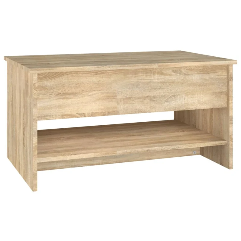Table basse avec plateau relevable design intemporel 80 x 50 x 40 cm bois d'ingénierie couleur chêne DEC038999