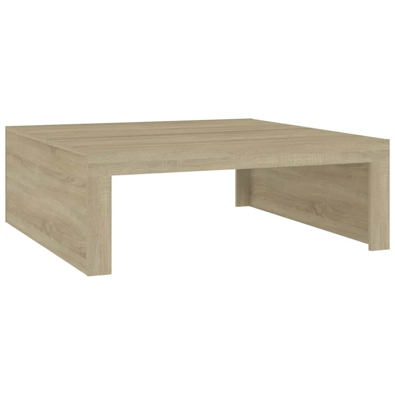 Table basse design intemporel 100 x 100 x 35 cm bois d'ingénierie couleur chêne DEC038837