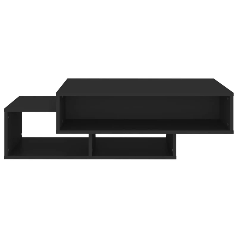 Table basse 3 compartiments design moderne et contemporaine 105 x 55 x 32 cm bois d’ingénierie noir DEC039621