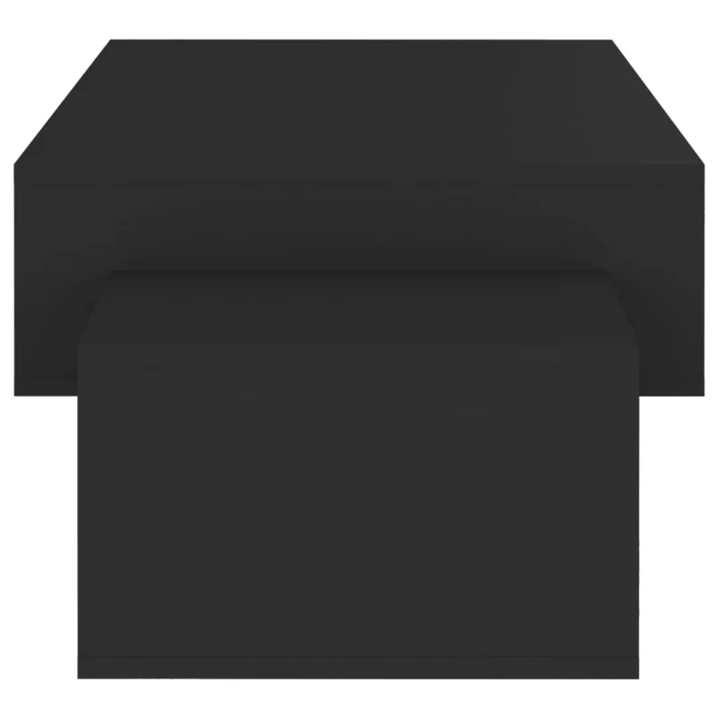 Table basse 3 compartiments design moderne et contemporaine 105 x 55 x 32 cm bois d’ingénierie noir DEC039621