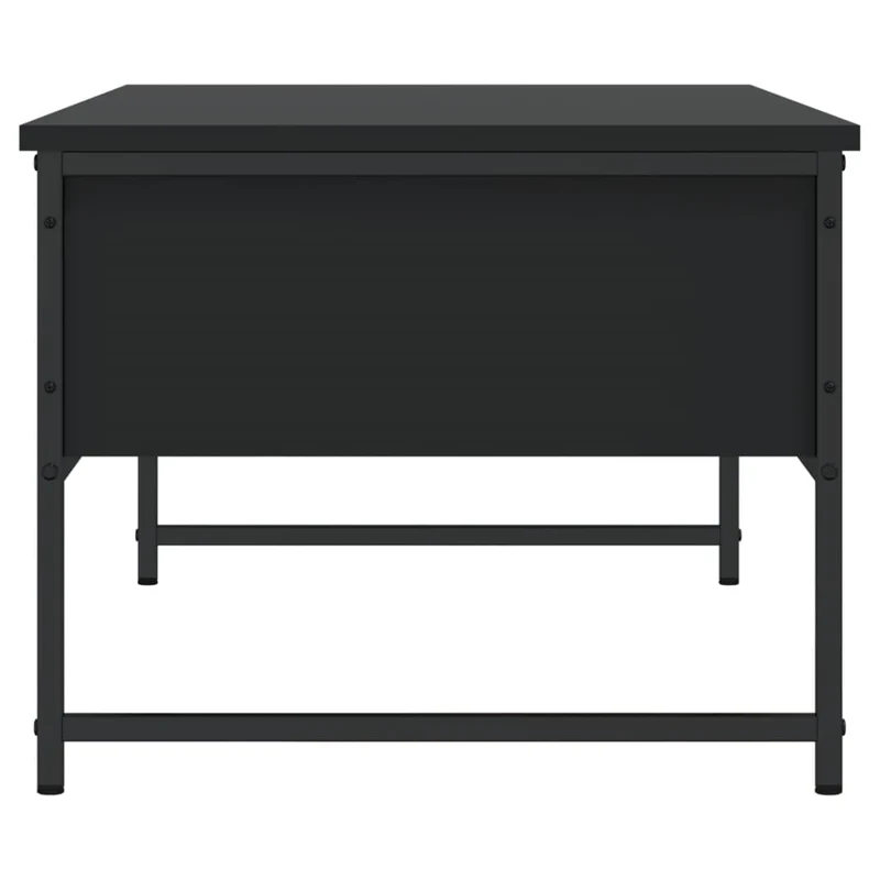 Table basse avec tiroirs design moderne et contemporaine 101 x 49 x 39,5 cm bois d'ingénierie noir et métal DEC039582