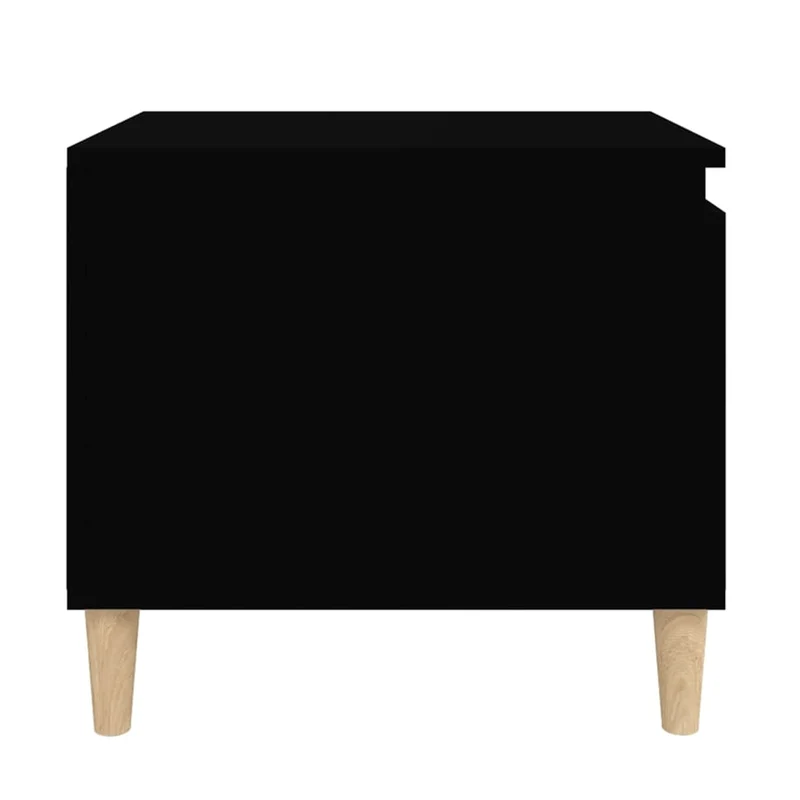 Table basse avec compartiment et étagère design moderne et contemporaine 100 x 50 x 45 cm bois d'ingénierie noir DEC039560