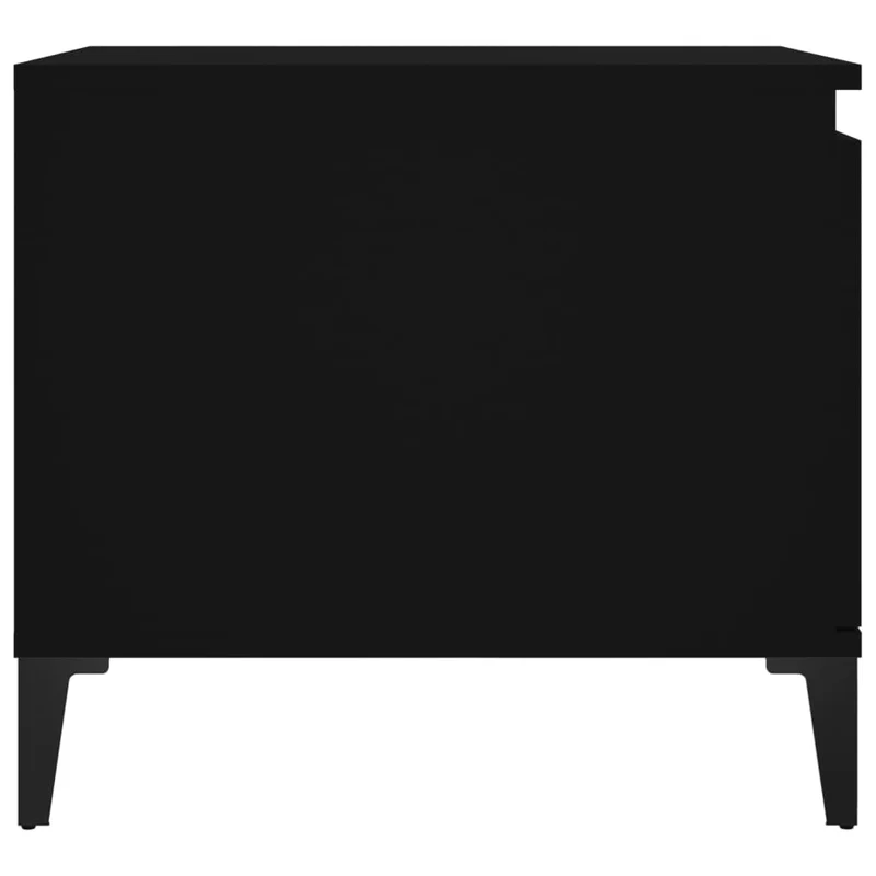 Table basse compartiment et étagère design moderne et contemporaine 100 x 50 x 45 cm bois d'ingénierie noir et métal DEC039559