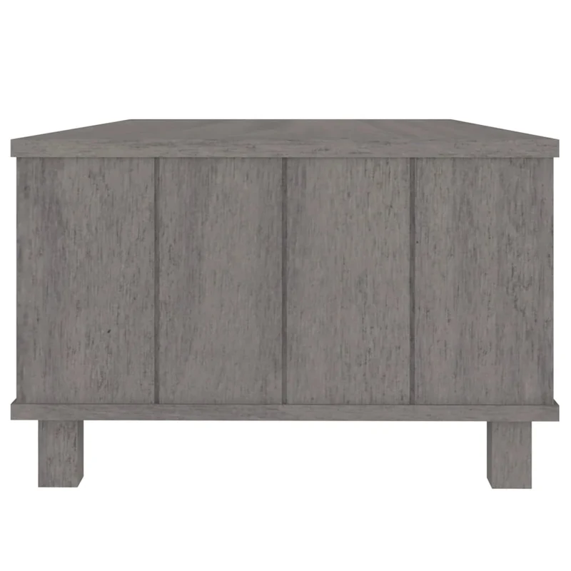 Table basse avec tiroir et compartiment design moderne et contemporaine clair 100 x 55 x 35 cm bois massif de pin gris DEC039422