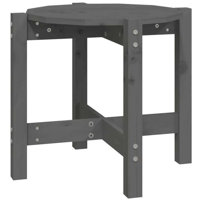 Table d'appoint table de chevet Ø 52,5 x 45 cm bois massif de pin gris DEC039417
