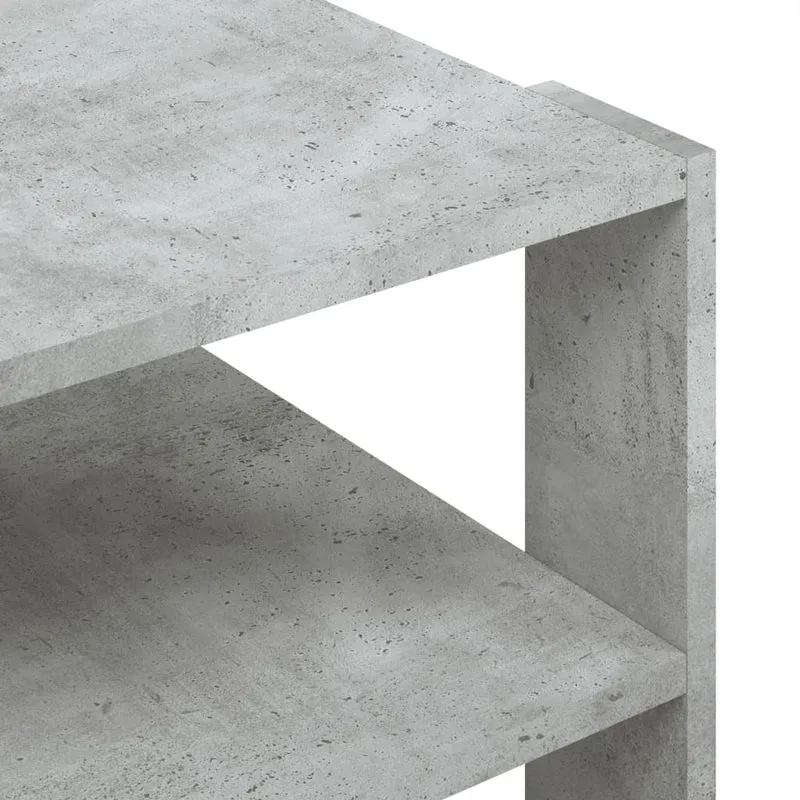 Table basse 3 niveaux design moderne et contemporaine 59,5 x 59,5 x 40 cm bois d'ingénierie gris DEC039313