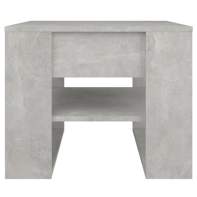 Table basse avec étagères design moderne et contemporaine 55,5 x 55 x 45 cm bois d'ingénierie gris DEC039303
