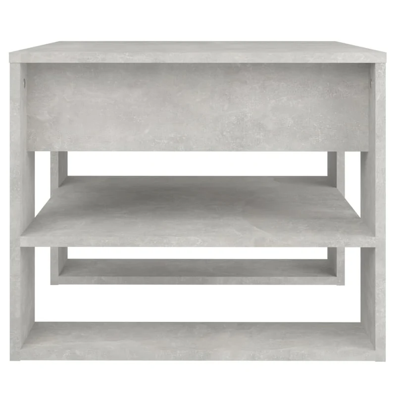 Table basse avec étagères design moderne et contemporaine 55,5 x 55 x 45 cm bois d'ingénierie gris DEC039303