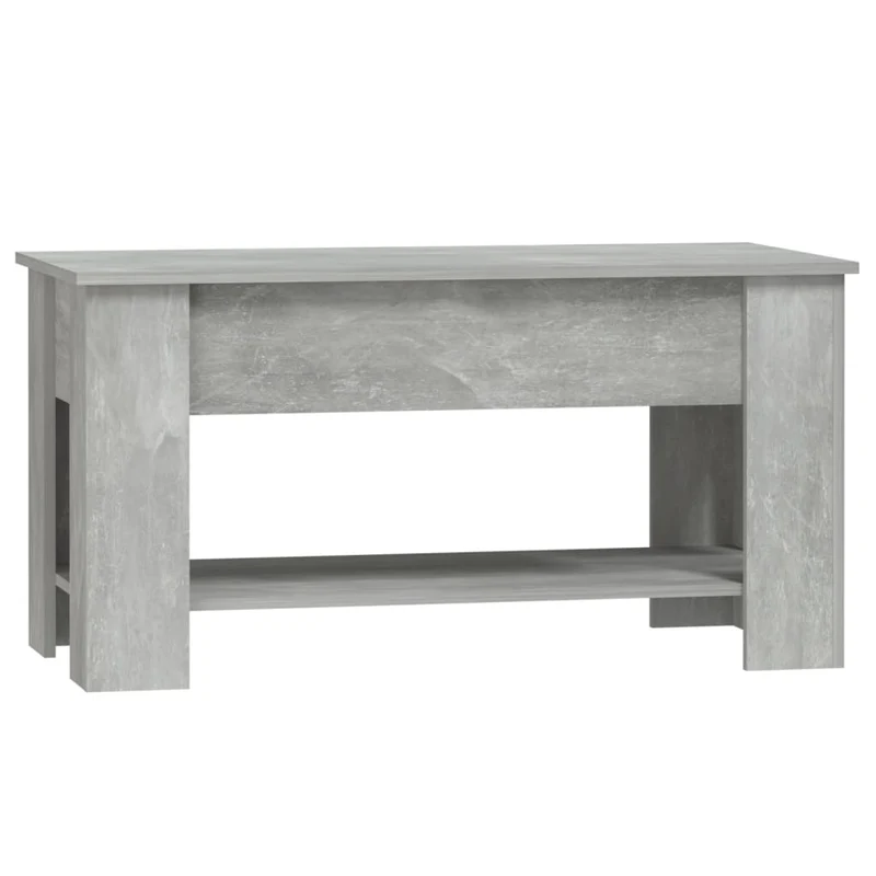 Table basse plateau relevable design moderne et contemporaine 101 x 49 x 52 cm bois d'ingénierie gris DEC039241