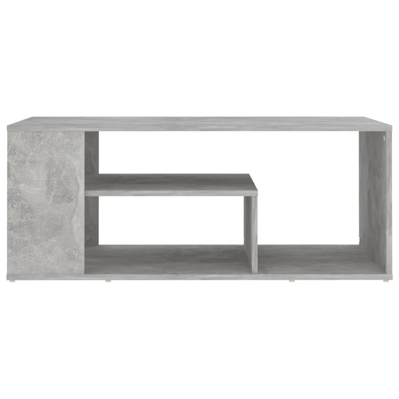 Table basse avec étagères design moderne et contemporaine 100 x 50 x 40 cm bois d'ingénierie gris DEC039231