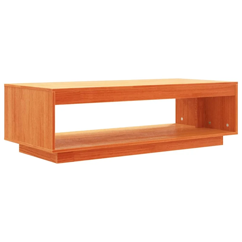Table basse design moderne et contemporaine cire 110 x 50 x 33,5 cm bois massif de pin couleur cire marron DEC039082