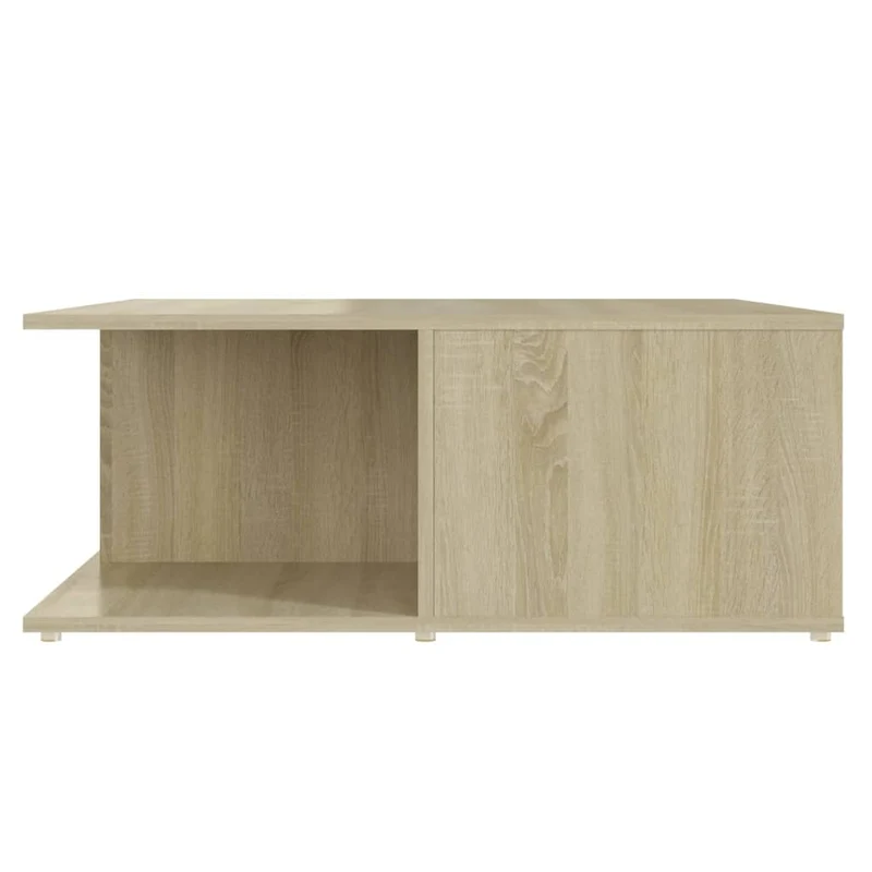 Table basse avec compartiments de rangement design moderne et contemporaine 80 x 80 x 31 cm bois d'ingénierie couleur chêne DEC039004