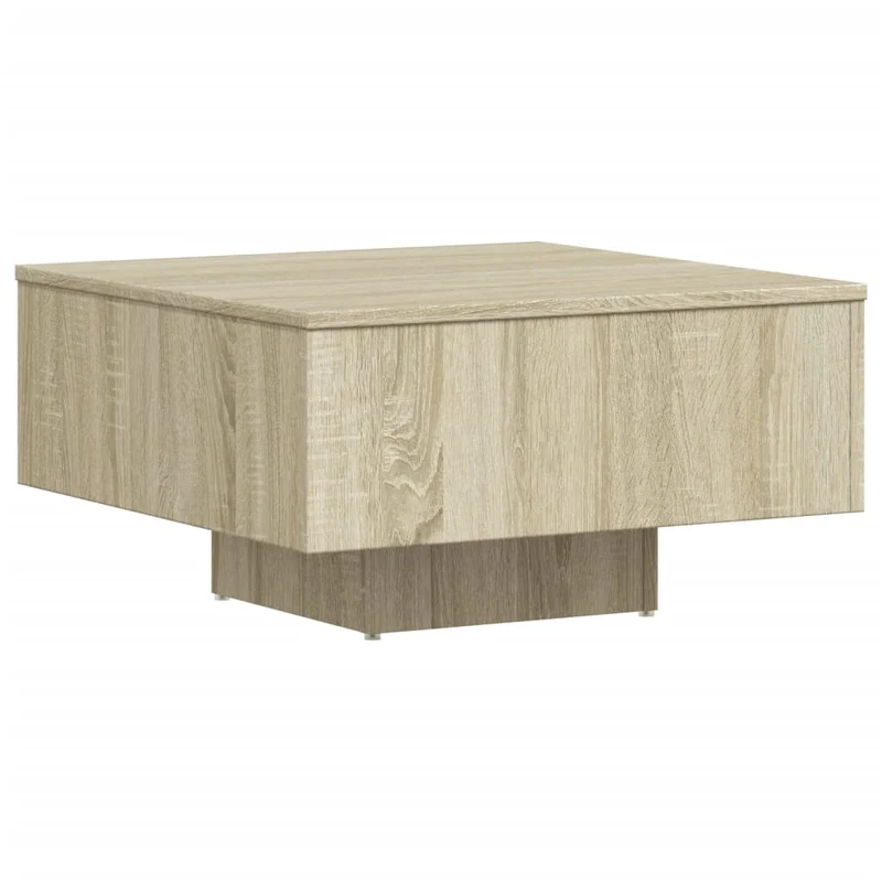 Table basse design moderne et contemporaine 60 x 60 x 31,5 cm bois d'ingénierie couleur chêne DEC038980