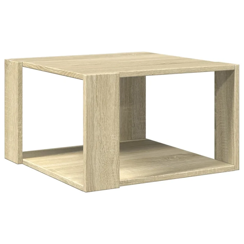 Table basse forme carrée design moderne et contemporaine 51,5 x 51,5 x 30 cm bois d'ingénierie couleur chêne DEC038956
