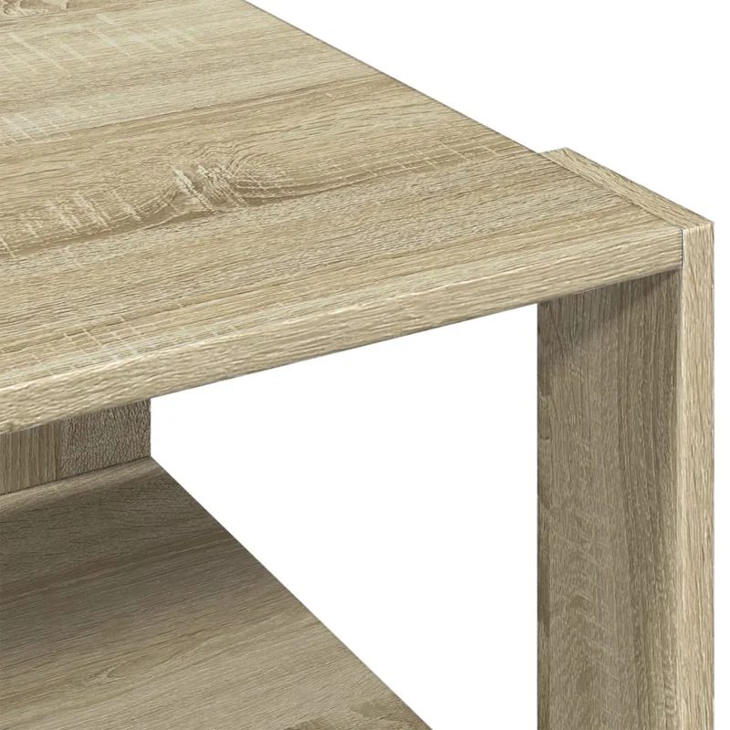 Table basse forme carrée design moderne et contemporaine 51,5 x 51,5 x 30 cm bois d'ingénierie couleur chêne DEC038956
