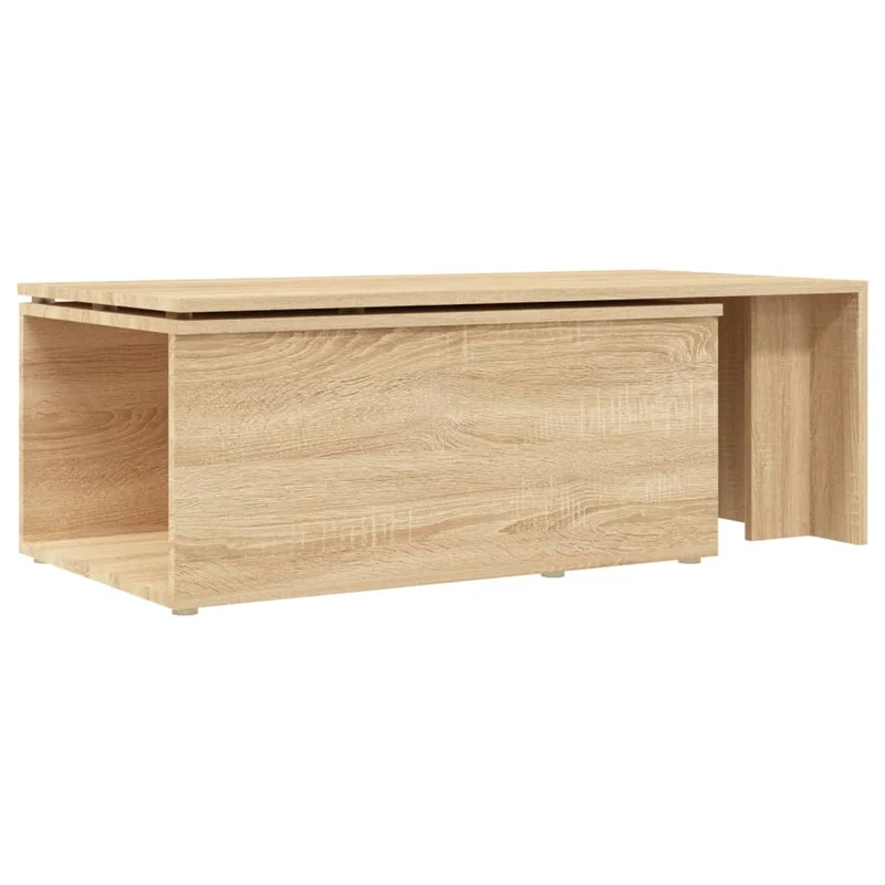 Table basse avec compartiment de rangement design moderne et contemporaine 150 x 50 x 35 cm bois d’ingénierie marron DEC038927