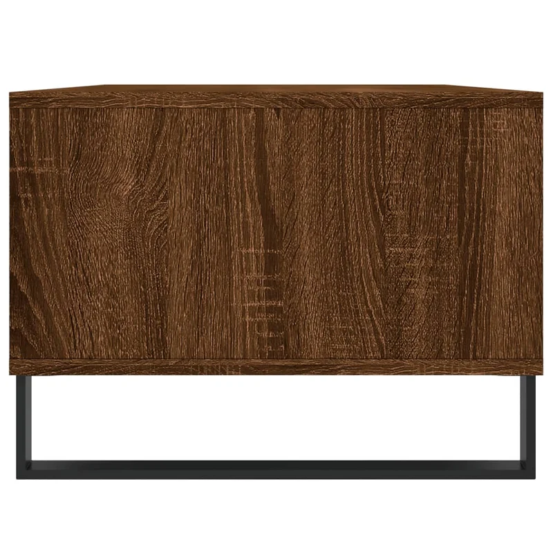 Table basse avec tiroir et deux compartiments ouverts design moderne et contemporaine 90 x 50 x 36,5 cm bois d'ingénierie marron et métal DEC038794