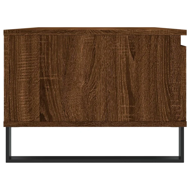 Table basse avec tiroir design moderne et contemporaine 90 x 50 x 36,5 cm bois d'ingénierie marron et métal DEC038792