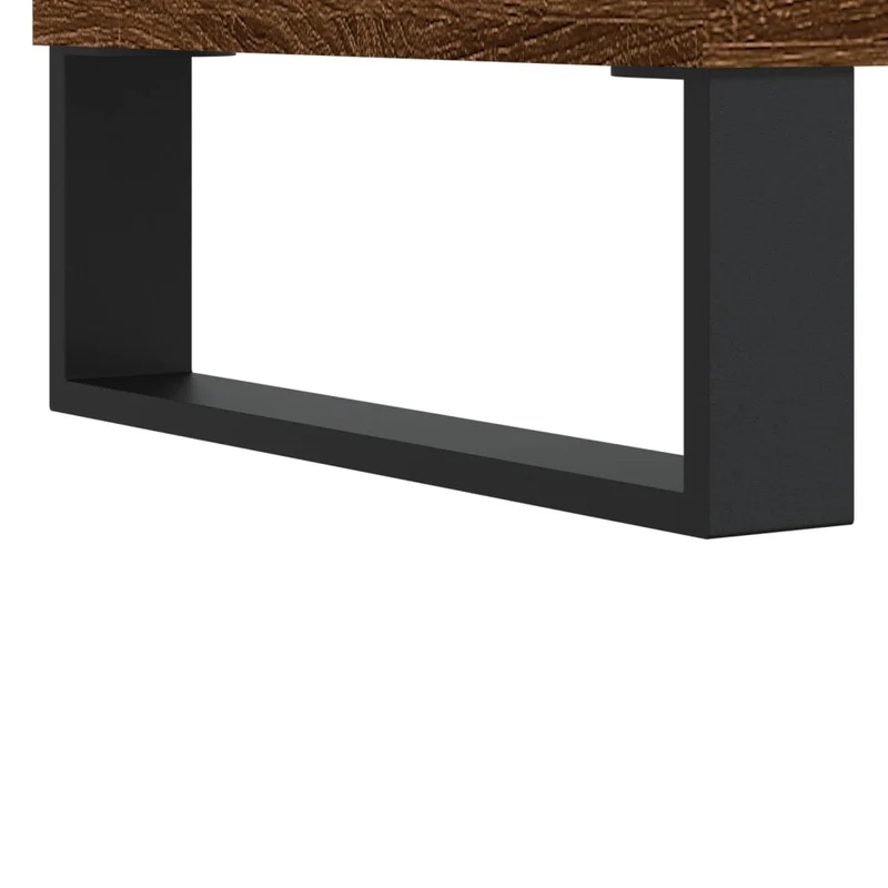 Table basse avec tiroir design moderne et contemporaine 90 x 50 x 36,5 cm bois d'ingénierie marron et métal DEC038792