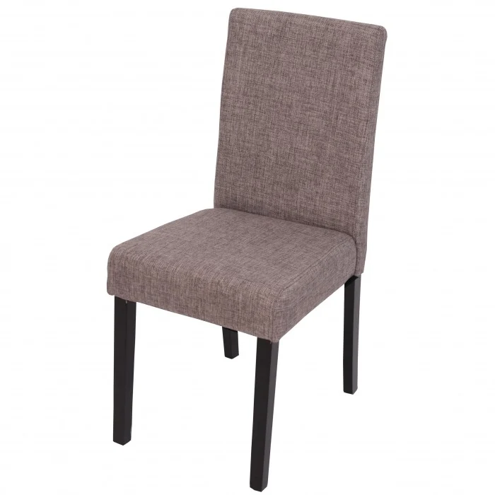 Lot de 2 chaises de salle à manger en tissu gris pieds foncés CDS04028