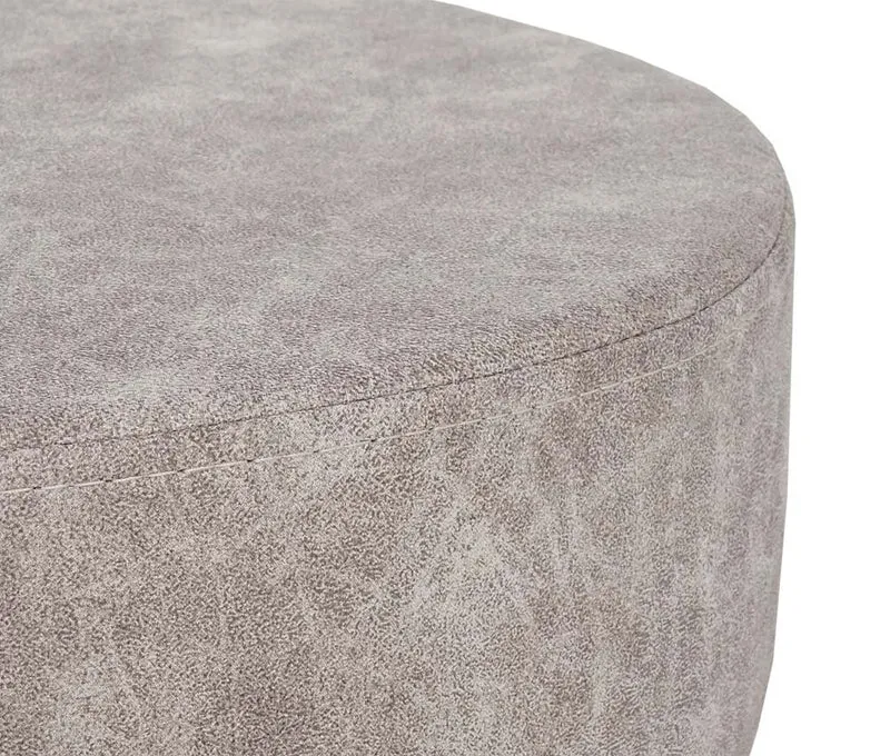 Tabouret de maquillage coiffeuse réglable en hauteur Ø 35cm faux suède gris vintage 04_0005329