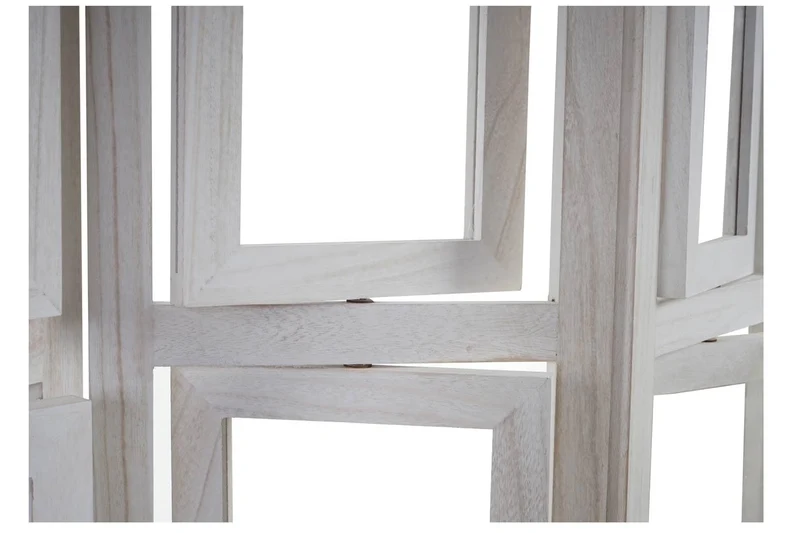 Paravent 4 panneaux blanc en bois avec porte photos 160x125cm PAR04030
