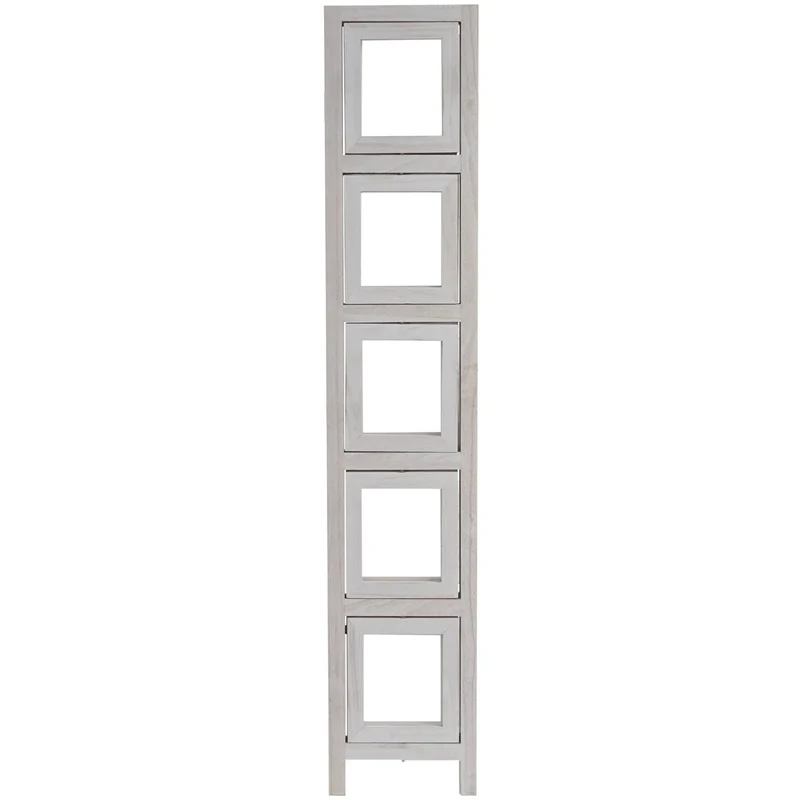 Paravent 4 panneaux blanc en bois avec porte photos 160x125cm PAR04030