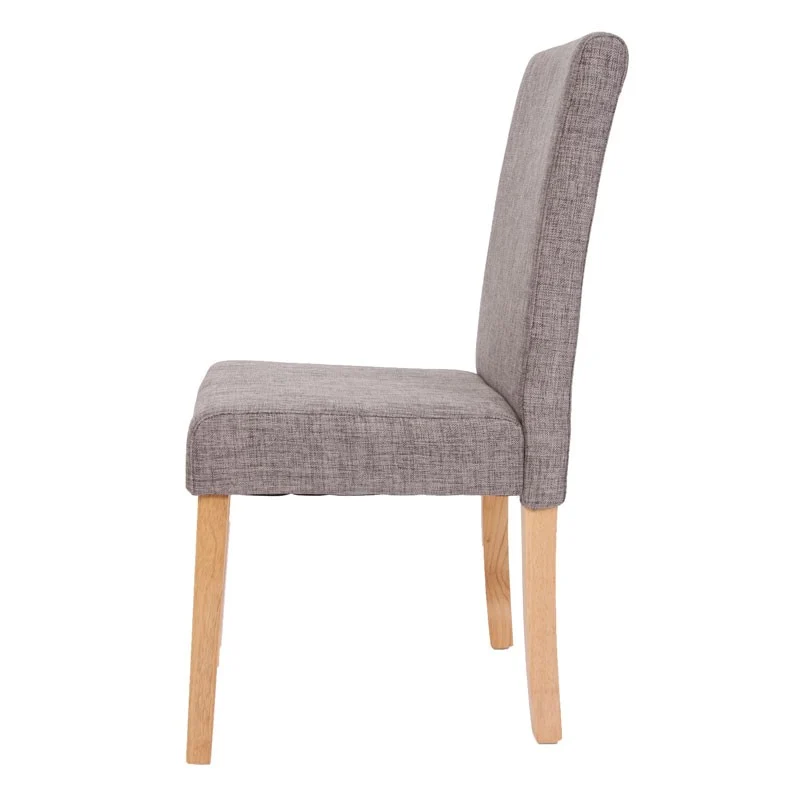 Lot de 4 chaises de salle à manger en tissu gris pieds clairs CDS04118